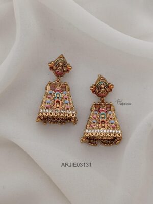 Traditional Enamel Gopuram Earrings