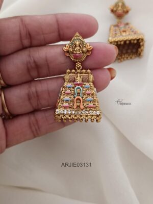 Traditional Enamel Gopuram Earrings