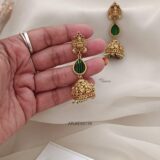 Lakshmi Green Beaded Earrings