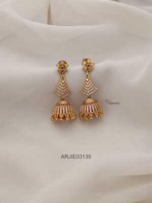 Light Weight CZ Stone Long Earrings