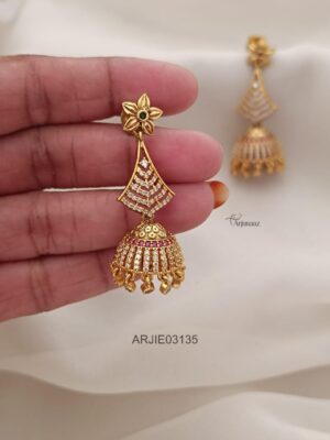 Light Weight CZ Stone Long Earrings