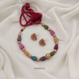 Semiprecious Beads Thread Necklace