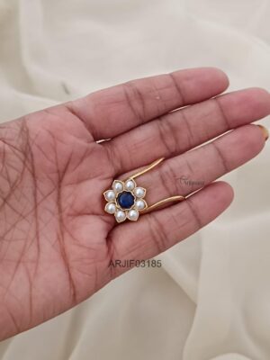 Pearl and Blue Stone Finger Ring
