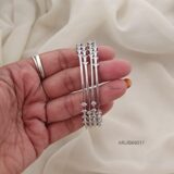 (2.10) Size Daily Wear White Stone Bangles
