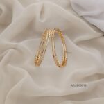 (2.10) Size Gold Finish White Stone Bangles
