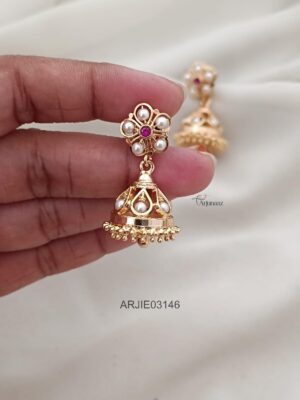 Screw Back Pearl Jhumkas ARJIE03146