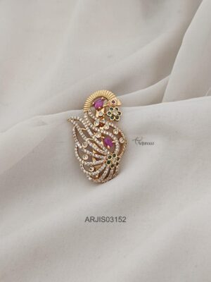 Beautiful Peacock CZ Stone Saree Pin ARJIS03152