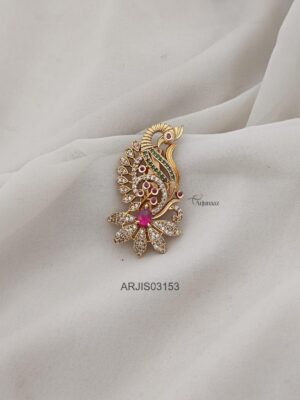 Peacock CZ Stone Saree Pin ARJIS03153