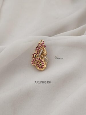 Ruby and CZ Stone Saree Pin ARJIS03154
