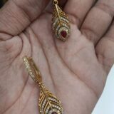 Ruby Peacock Leather Earrings