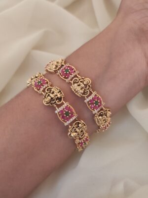 (2.10)Size Antique Lakshmi Design Bangles