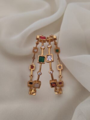(2.10)Size Square Navarathna Stone Bangles