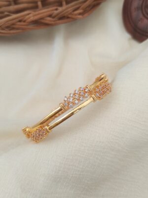 (2.10)Size White CZ Stones Bangles