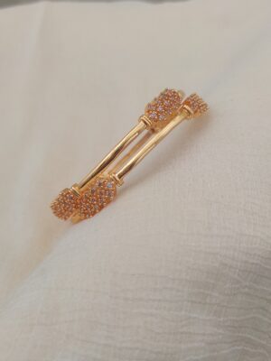 (2.10)Size White CZ Stones Bangles