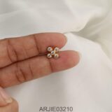 5 White Stone Screw Back Earrings ARJIE03210