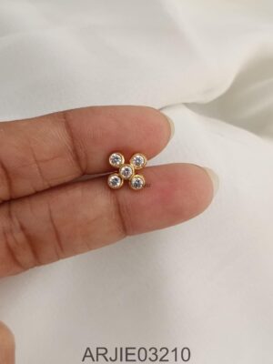 5 White Stone Screw Back Earrings ARJIE03210