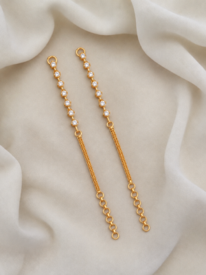 Gold Polish AD Stone Ear Chains (Matilu) ARJIMT03233