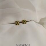 Green 5 Stone Screw Back Earrings ARJIE03212