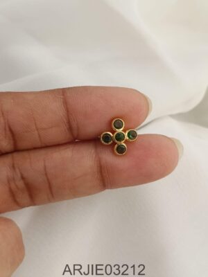 Green 5 Stone Screw Back Earrings ARJIE03212
