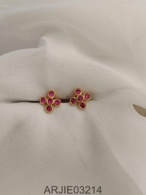 Ruby 5 Stone Screw Back Earrings ARJIE03214