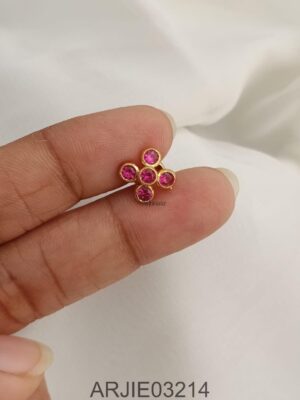 Ruby 5 Stone Screw Back Earrings ARJIE03214