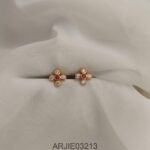 Ruby and White 5 Stone Screw Back Earrings ARJIE03213