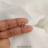 Ruby and White 5 Stone Screw Back Earrings ARJIE03213