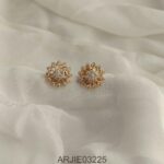 White Stone Screw Back Earrings ARJIE03225
