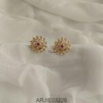 White Stone Screw Back Earrings ARJIE03226