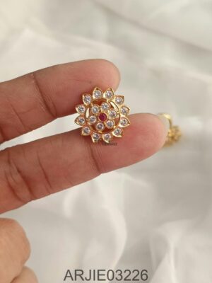 White Stone Screw Back Earrings ARJIE03226