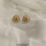 White Stone Screw Back Earrings ARJIE03227