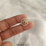 White Stone Screw Back Earrings ARJIE03227