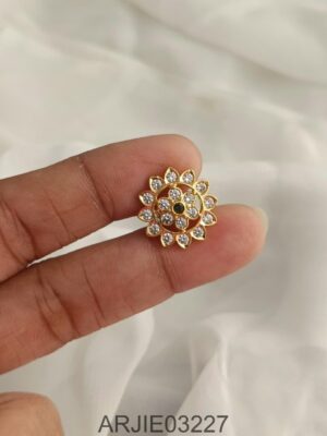 White Stone Screw Back Earrings ARJIE03227