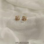 White Stone Screw Back Earrings ARJIE03229