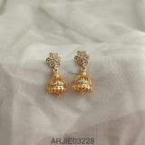 White Stone Screw Back Mini Jhumkas ARJIE03228