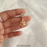 White Stone Screw Back Mini Jhumkas ARJIE03228