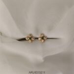 White and Green 5 Stone Screw Back Earring ARJIE03211
