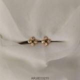 White and Green 5 Stone Screw Back Earring ARJIE03211